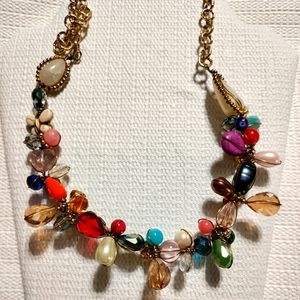 Hand Made stone and pearls necklace by Yenny. 30 inches